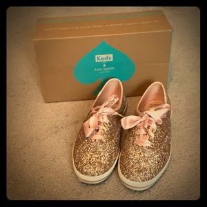Kate Spade Rose Gold Glitter Keds